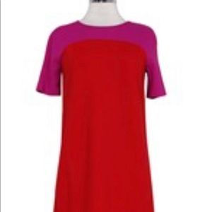 Kate spade red and fuchsia color block dress